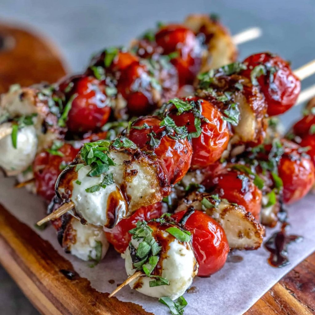 Turkey Caprese Salad Skewers