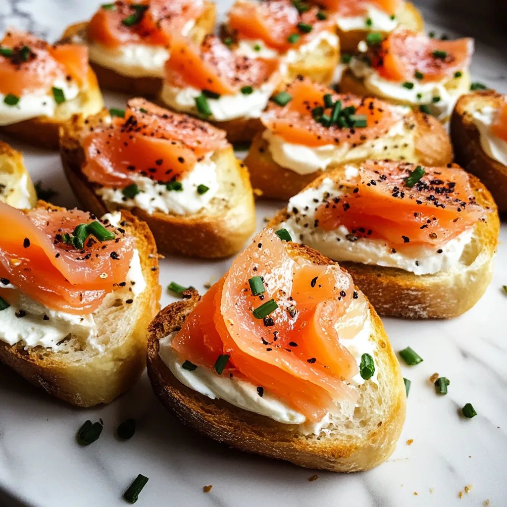 Easy & Super Spicy Smoked Salmon Crostini