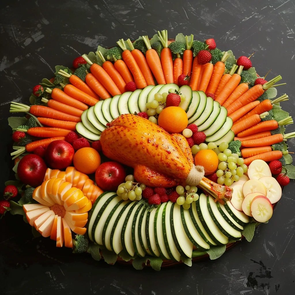 Turkey-Shaped Veggie Tray
