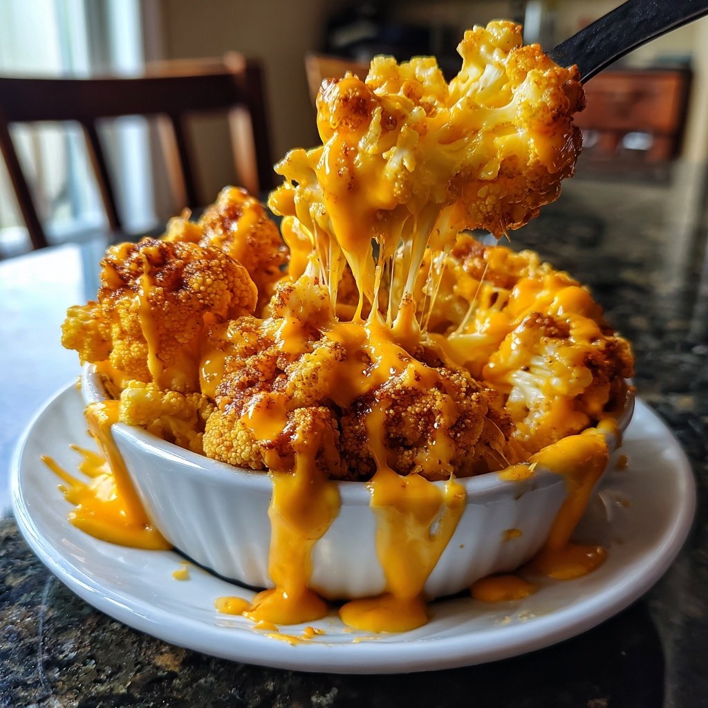 Cheesy Buffalo Cauliflower Fondue