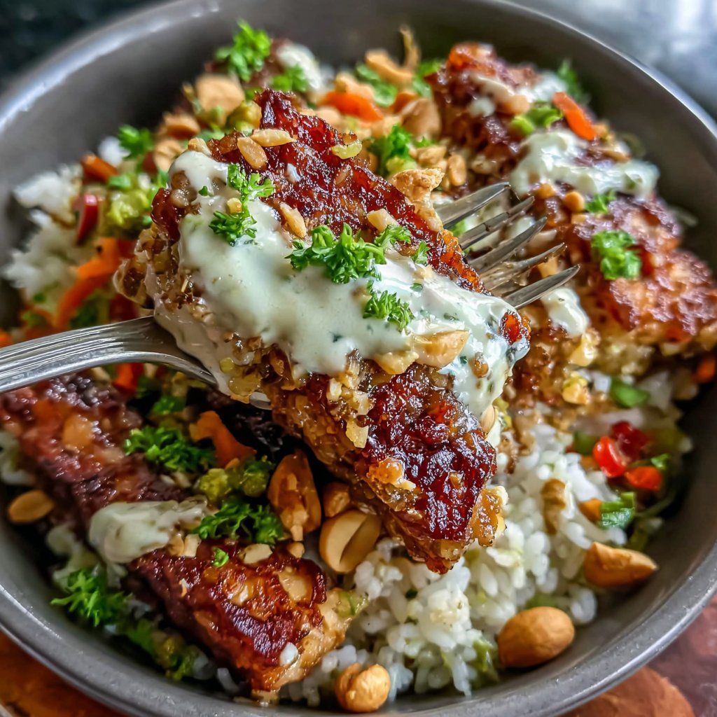 Tempeh Satay Rice Bowl