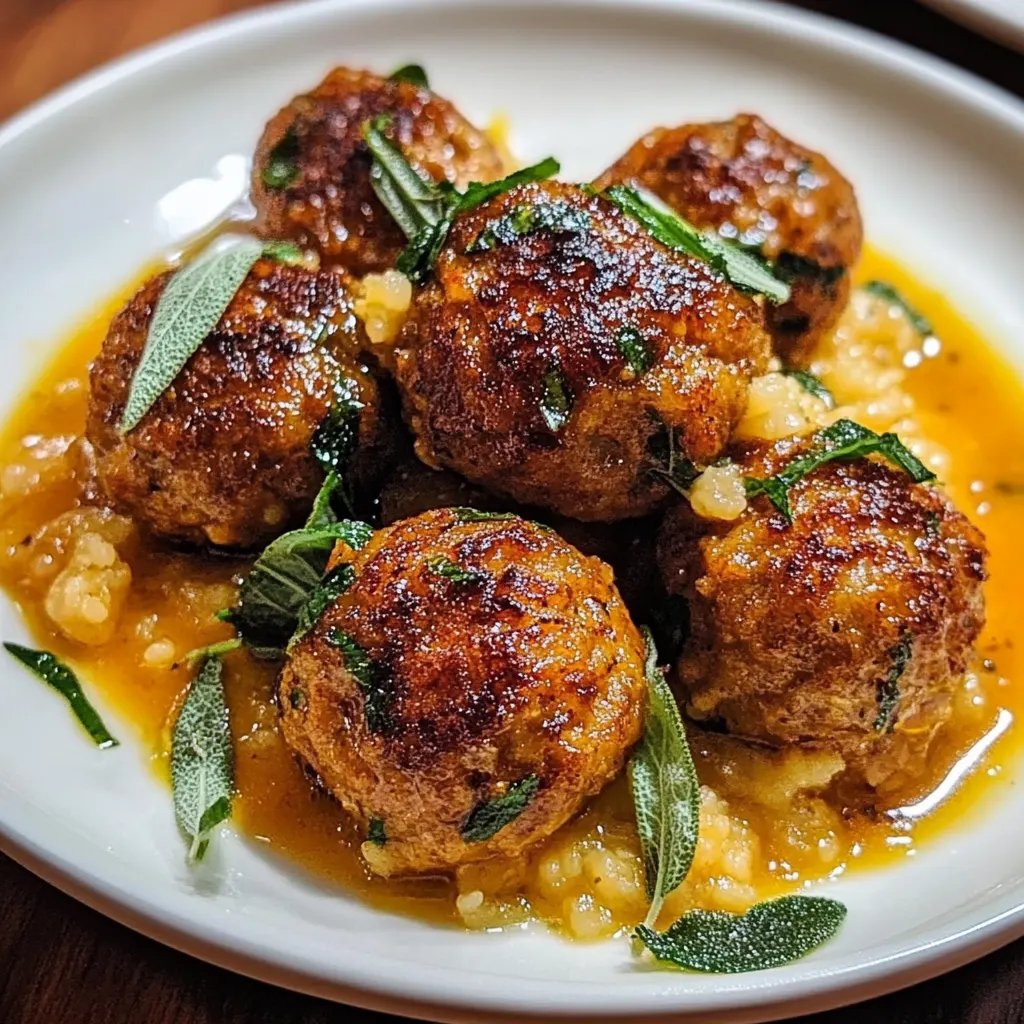 Turkey Meatballs in Pumpkin Sage Sauce