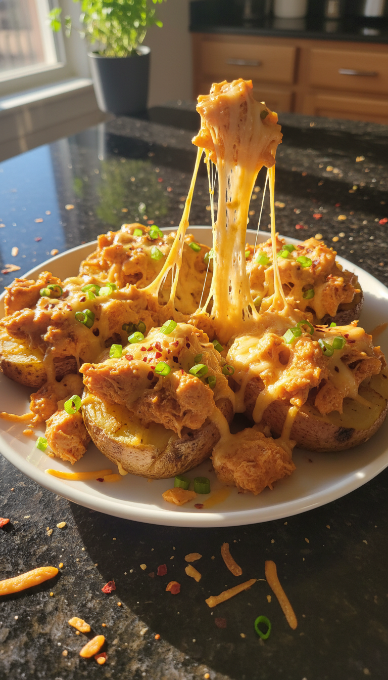 Buffalo Chicken Dip Potatoes