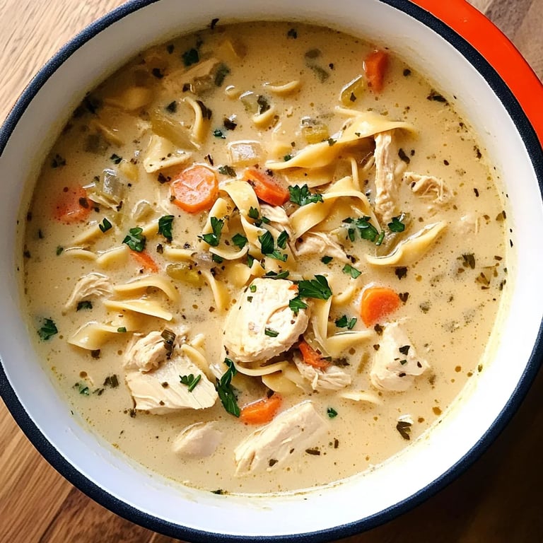One Pot Creamy Chicken Noodle Soup