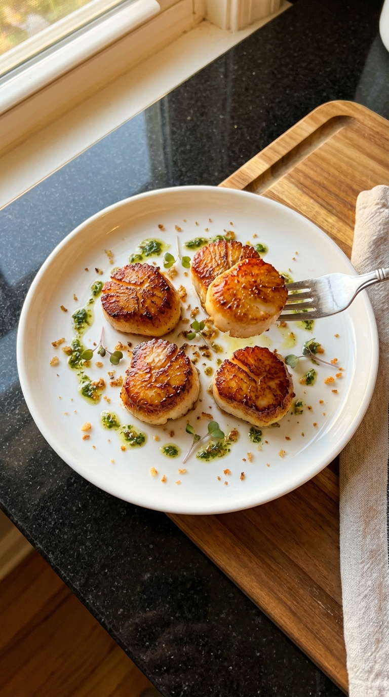 Simple Seared Scallops Dish