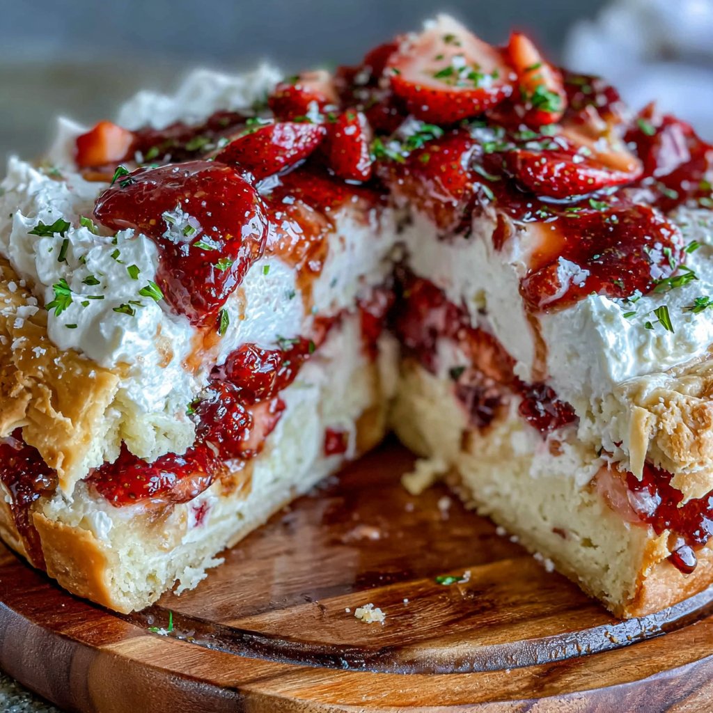 Rustic Strawberry Shortcake Pie