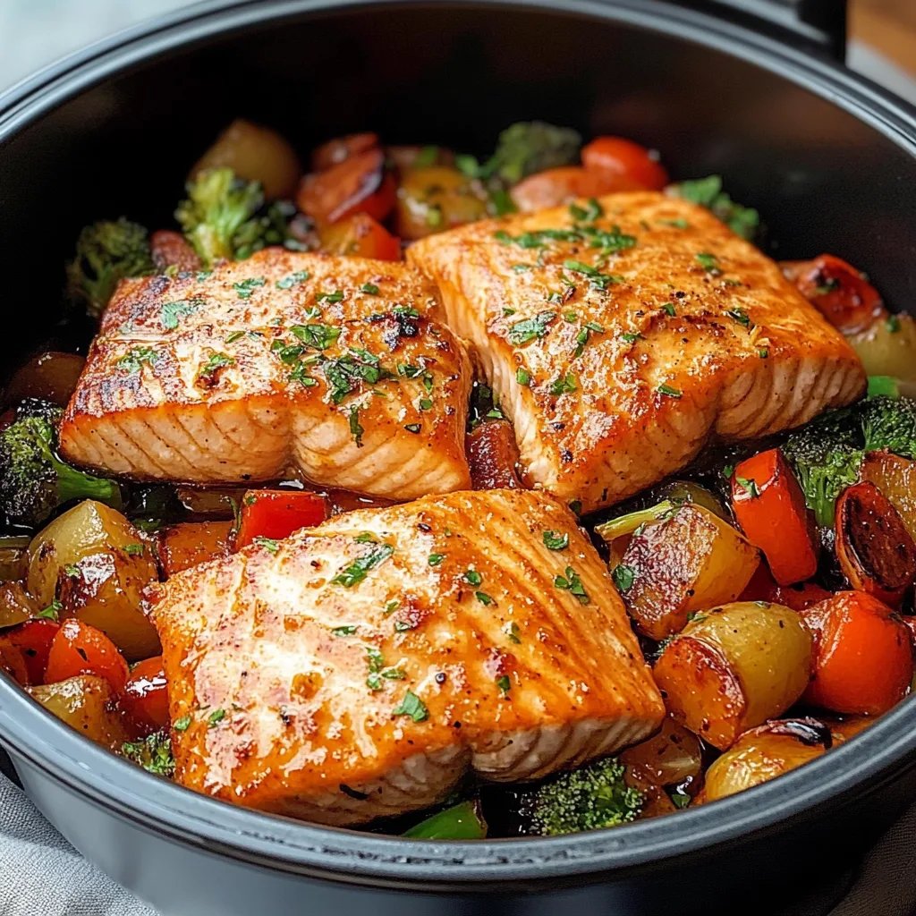 <p>Air Fryer Salmon and Vegetables: The Ultimate Amazing Recipe</p>