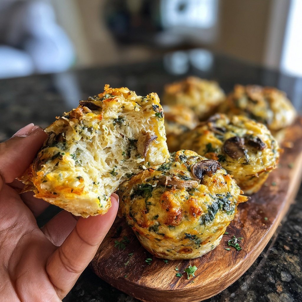 Mushroom and Spinach Quiche Muffins