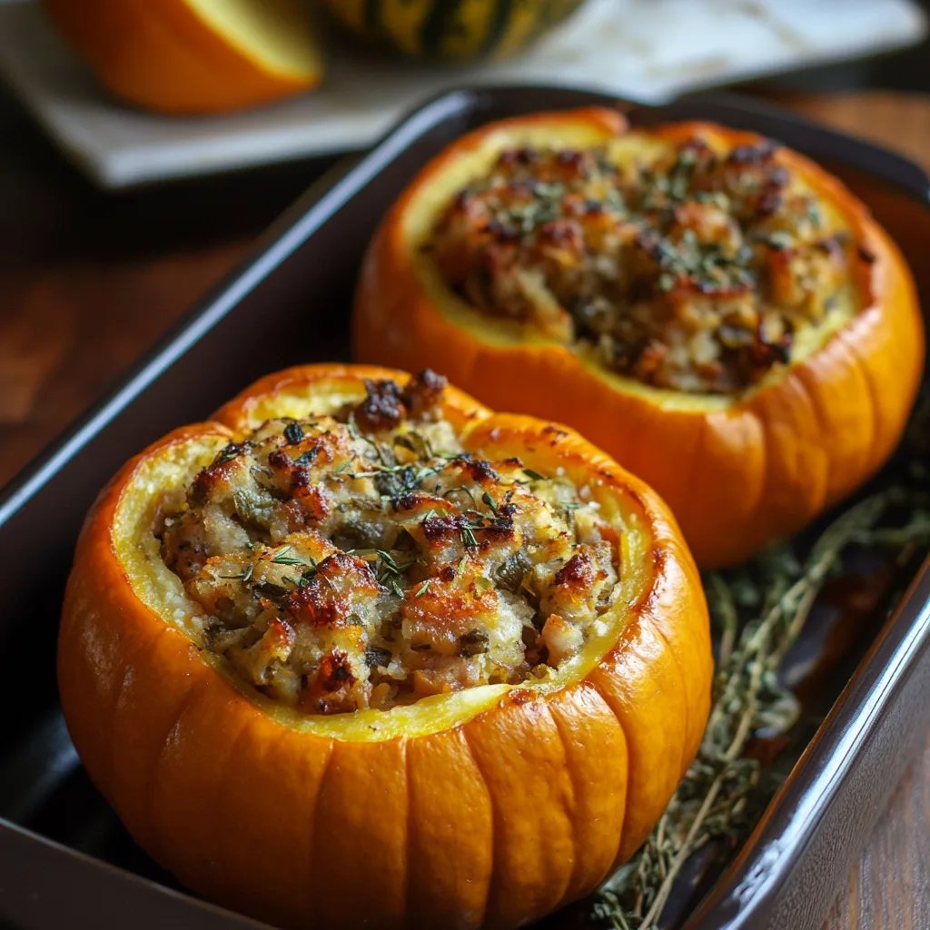 Ground Turkey & Brown Butter Sage Stuffed Pumpkins