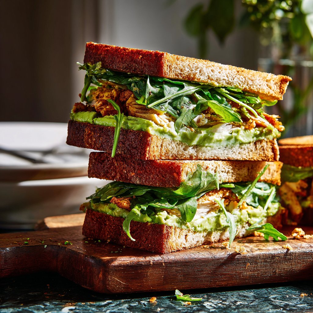 Sliced Turkey and Spinach Sandwiches