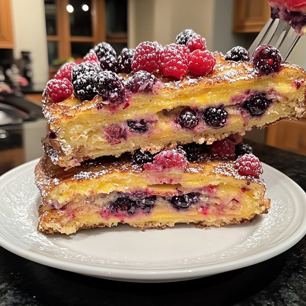 Festive Berry Croissant French Toast Bake​