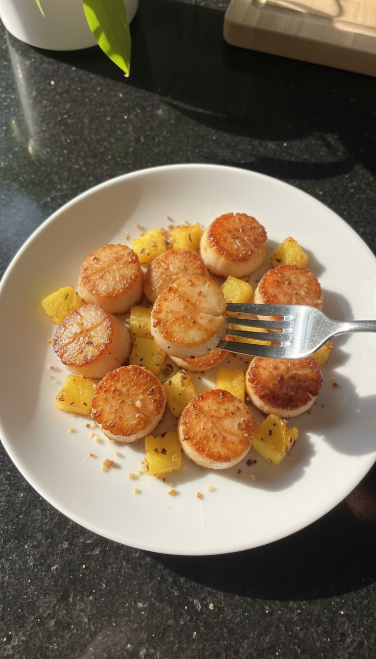 Tropical Pineapple Seared Scallops