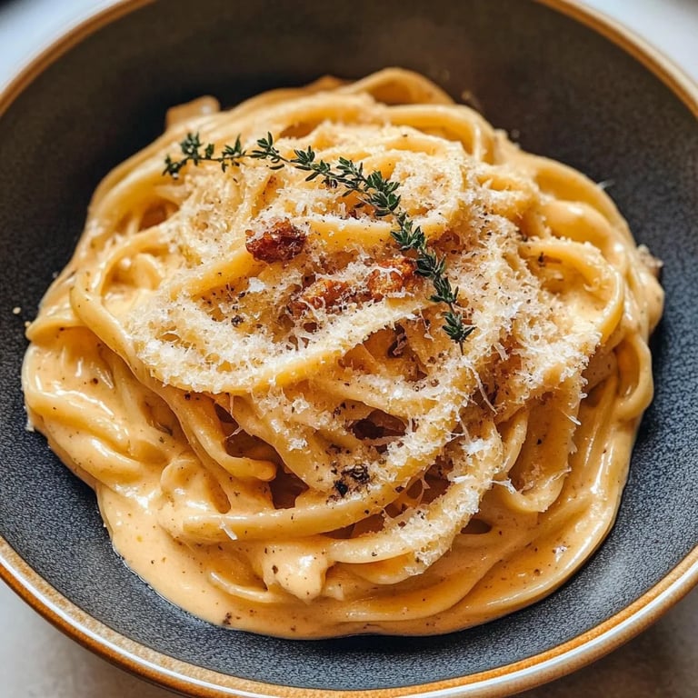 Creamy Pumpkin Alfredo Pasta w/ Autumn Vibes