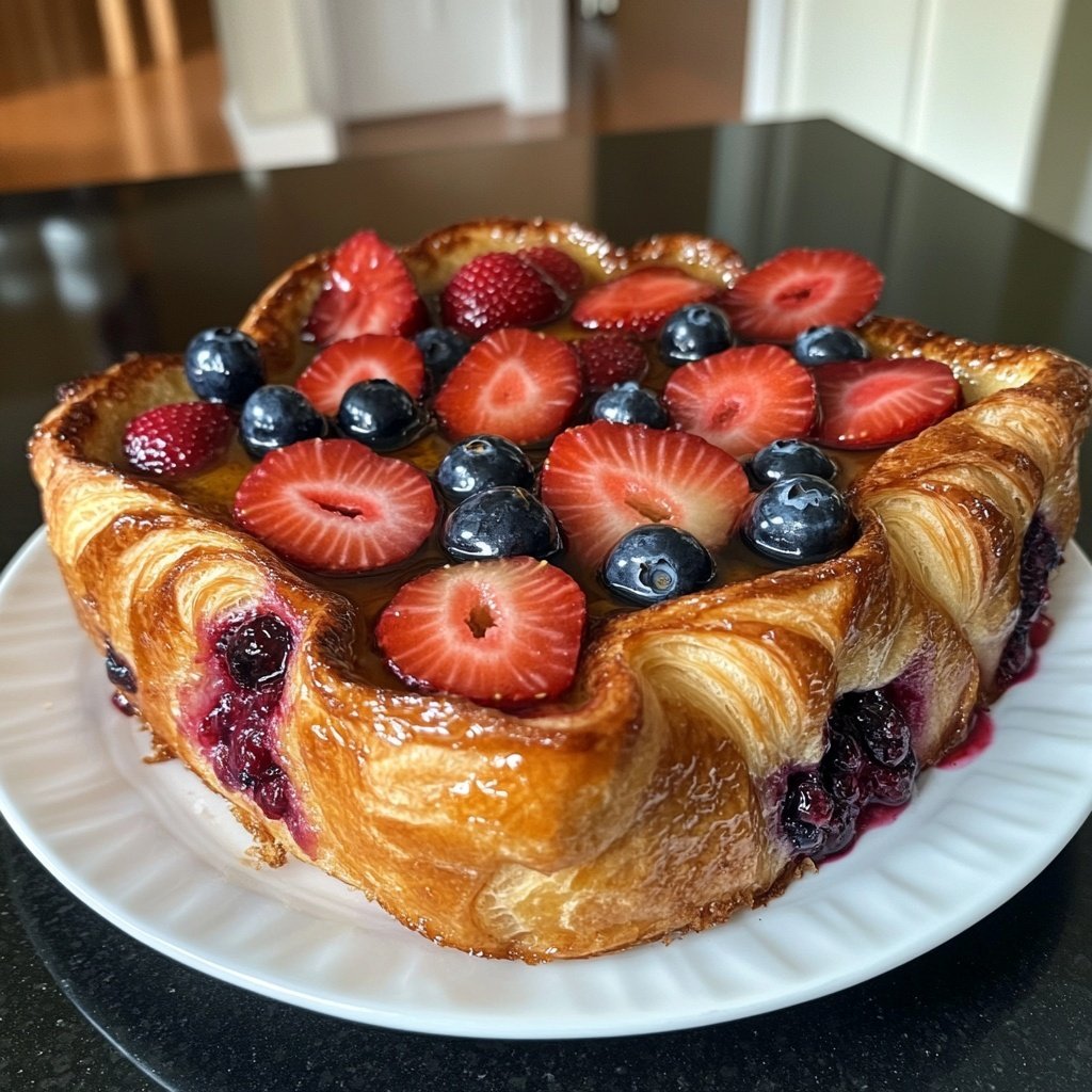 Festive Berry Croissant French Toast Bake​