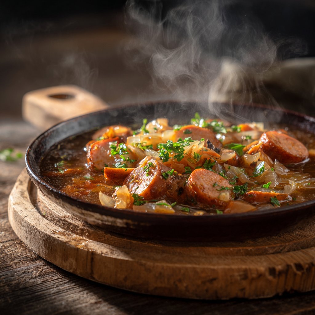 Onion Boil with Sausage