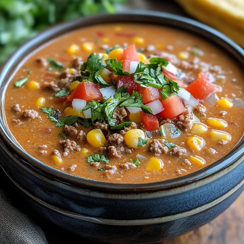 Creamy Cheesy Ground Beef Taco Soup: An Amazing Ultimate Recipe