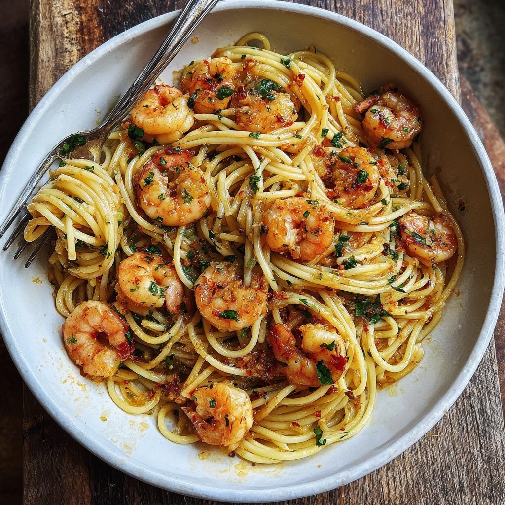 Shrimp and Garlic Pasta Toss