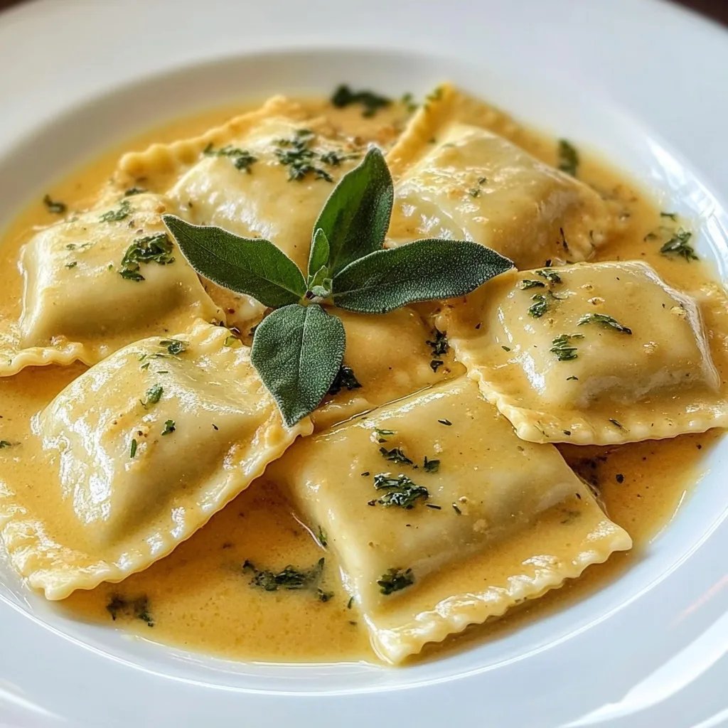 Pumpkin Ravioli w/ Brown Butter Sage