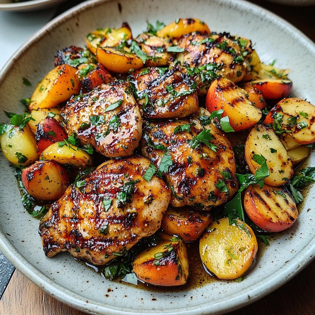 Grilled Honey Mustard Chicken w/ Peach Salad: An Amazing Ultimate Recipe