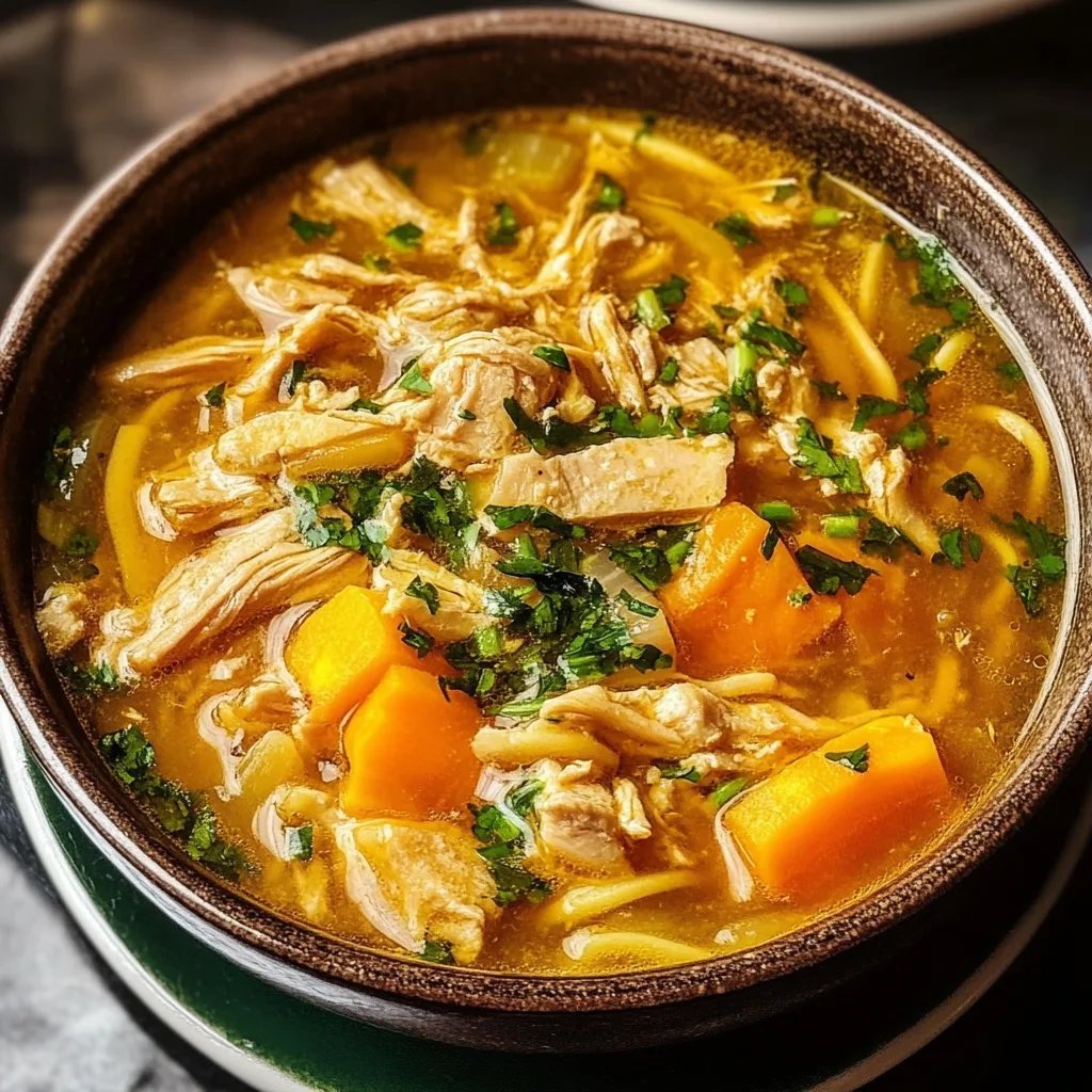Saffron Chicken Noodle Soup