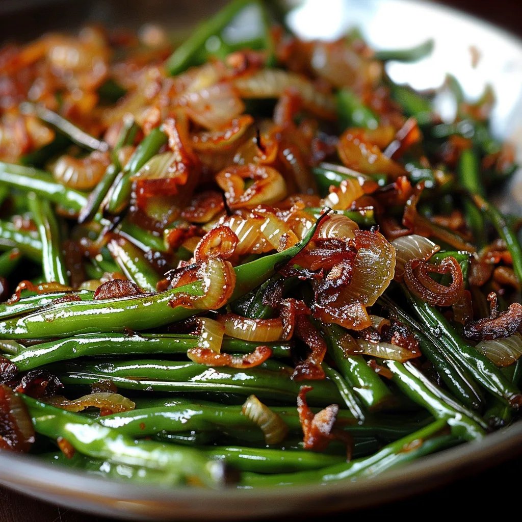 Roasted Green Beans with Caramelized Shallots