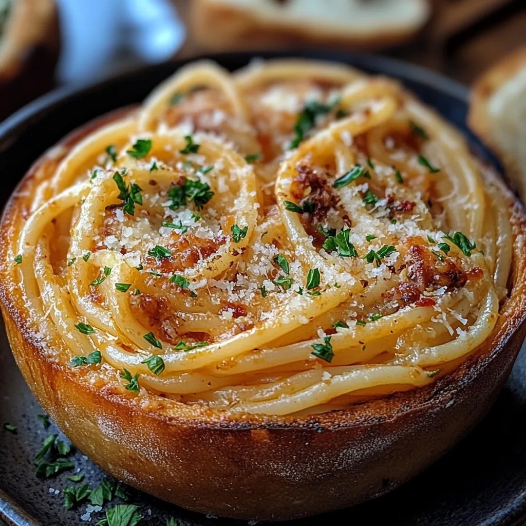 <p>Spaghetti Garlic Bread Bowls: An Amazing Ultimate Recipe</p>