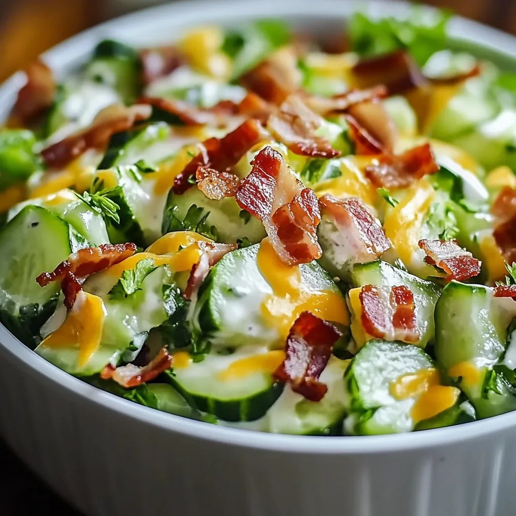 Creamy Cucumber Salad w/ Bacon & Cheese: An Amazing Ultimate Recipe